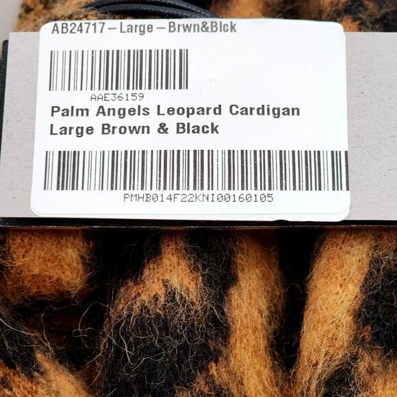 Palm Angels Animalier Brushed Cardigan 'Brown/Black' Size L - Picture 15 of 16